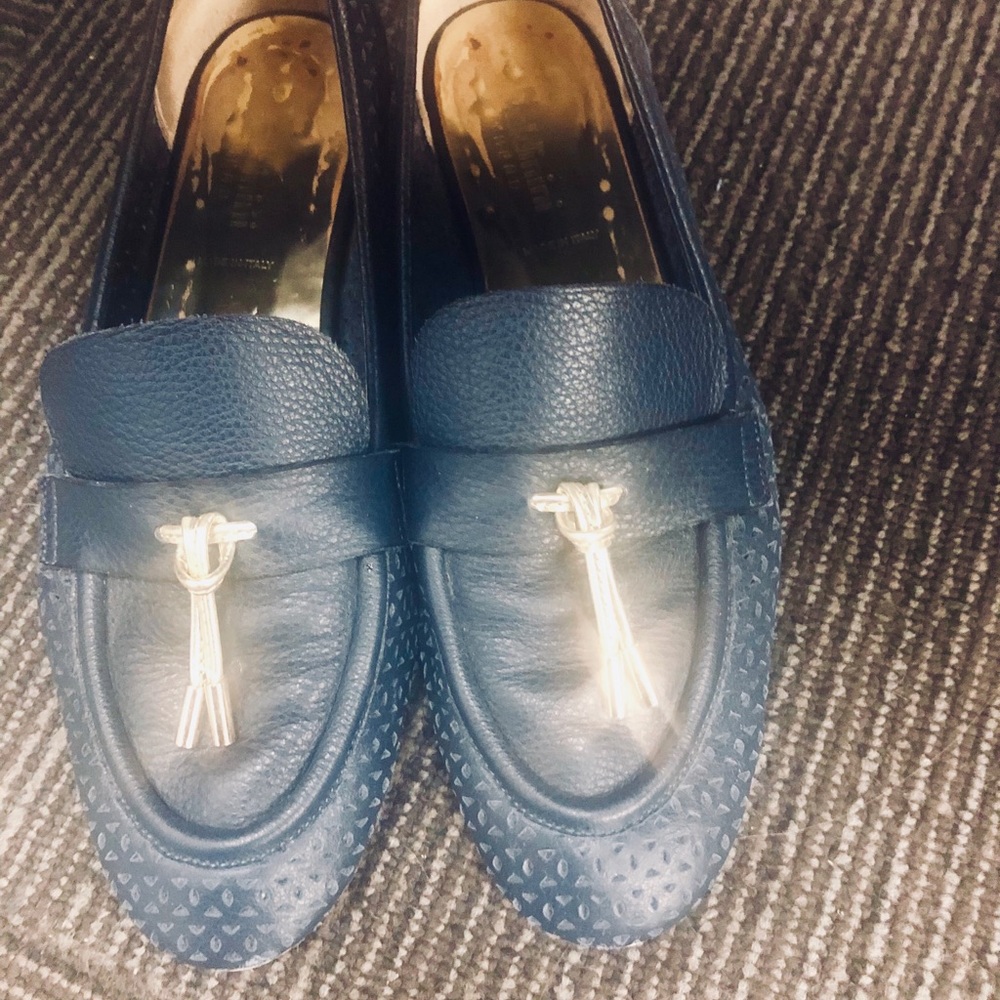 Baldinini leather loafers navy blue US 9.5